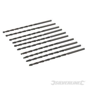 Silverline - Mèches métriques longues en acier rapide HSS-R, 10 pcs - 3,0 x 100 mm