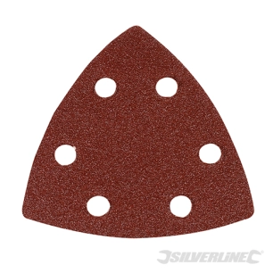 Silverline - Feuilles abrasives triangulaires auto-agrippantes 90 mm, 10 pcs - Grain 80