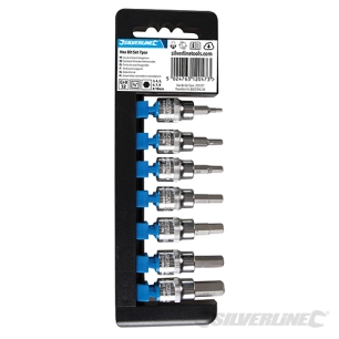 Silverline - Embouts hexagonaux à entraînement 3/8'', 7 pcs - Hexagonaux 3 - 10 mm