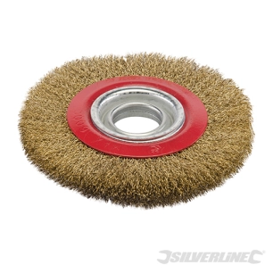 Silverline - Brosse circulaire en acier laitonné - 150 x 32 mm