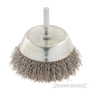 Silverline - Brosse boisseau rotative en acier inoxydable - 75 mm