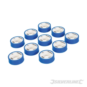 Silverline - Rubans d'étanchéité PTFE blancs, 10 pcs - 12 mm x 12 m