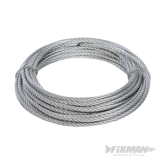 Fixman - Câble métallique galvanisé - 4 mm x 10 m