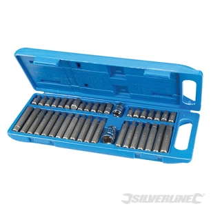 Silverline - Embouts de vissage hex, T20 - T55 et Spline, coffret 40 pcs - 40 pcs