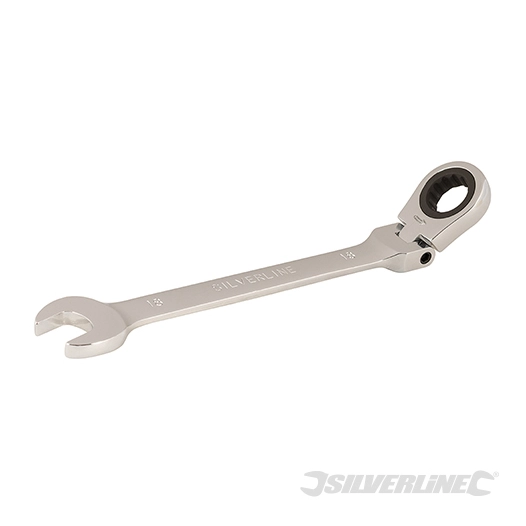 Silverline - Clé mixte à cliquet et à tête inclinable - 18 mm