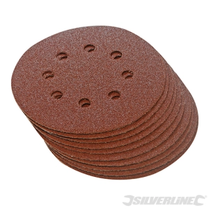 Silverline - 10 disques abrasifs perforés auto-agrippants 125 mm - Grain 60