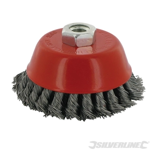Silverline - Brosse boisseau à fils d'acier torsadés 2 rangs - 100 mm