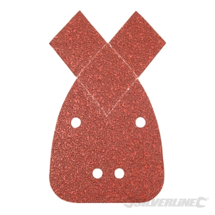 Silverline - Feuilles abrasives auto-agrippantes 140 mm à 2 pointes, 10 pcs - Grain 80