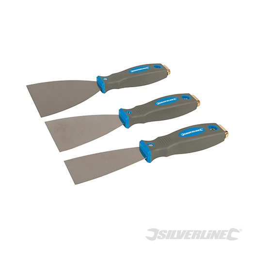 Silverline - Couteaux à enduire Expert, 3 pcs - 50, 75 et 100 mm
