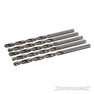 Silverline - Mèches métriques longues en acier rapide HSS-R, 5 pcs - 8,0 x 165 mm