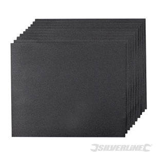 Silverline - Feuilles abrasives pour ponçage à sec ou humide, 10 pcs - Grain 240