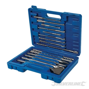 Silverline - Forets et burins à maçonnerie SDS-Plus, coffret 15 pcs - 15 pcs