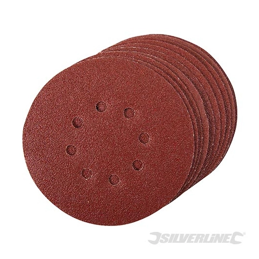 Silverline - 10 disques abrasifs perforés auto-agrippants 150 mm - Grain 60