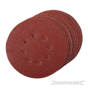 Silverline - 10 disques abrasifs perforés auto-agrippants 150 mm - Grain 60