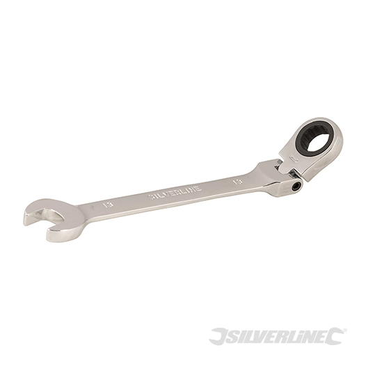Silverline - Clé mixte à cliquet et à tête inclinable - 13 mm