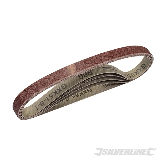 Silverline - Bandes abrasives 13 x 457 mm, 5 pcs - Grain 60