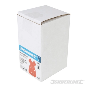 Silverline - Feuilles abrasives auto-agrippantes 140 mm pour ponceuses de finition, 10 pcs - 2 x G40, 2 x G60, 2 x G80, 2 x G120