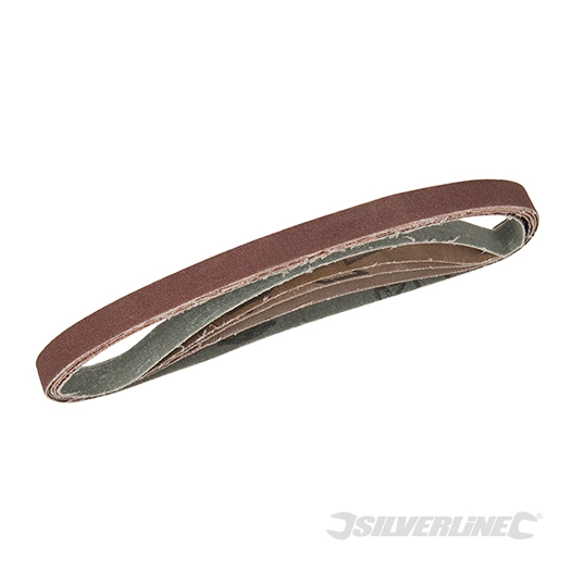 Silverline - Bandes abrasives 13 x 457 mm, 5 pcs - Grains : 40, 60, 2 x 80 et 120