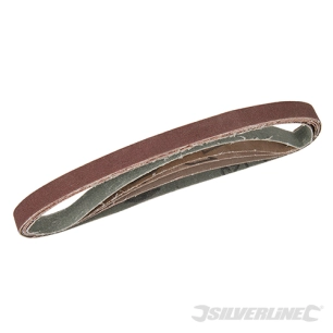 Silverline - Bandes abrasives 13 x 457 mm, 5 pcs - Grains : 40, 60, 2 x 80 et 120