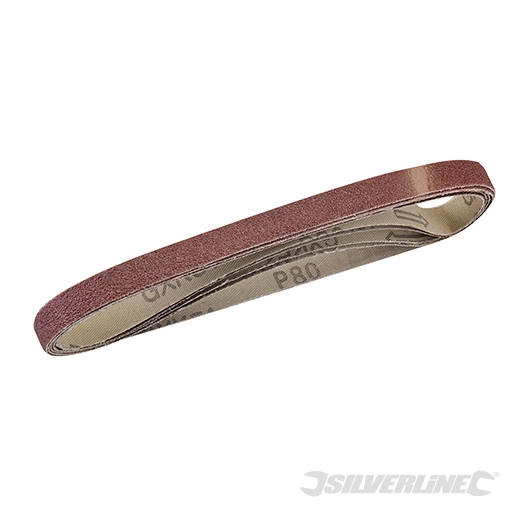 Silverline - Bandes abrasives 13 x 457 mm, 5 pcs - Grain 80