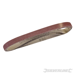 Silverline - Bandes abrasives 13 x 457 mm, 5 pcs - Grain 80