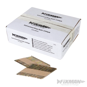 Fixman - Clous annelés galvanisés, 2 500 pcs - 2,9 x 65 mm