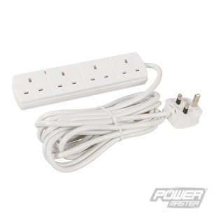 Powermaster - Rallonge électrique avec voyant néon 230 V - 4 prises - 5 m