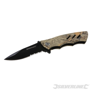 Silverline - Couteau de poche pliant style camouflage - 195 mm