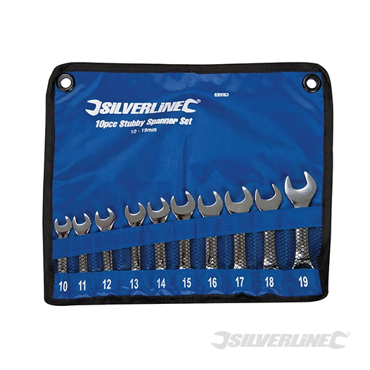 Silverline - Clés mixtes courtes, 10 pcs - 10 - 19 mm