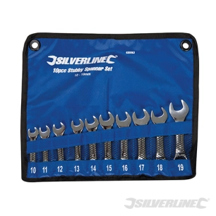 Silverline - Clés mixtes courtes, 10 pcs - 10 - 19 mm