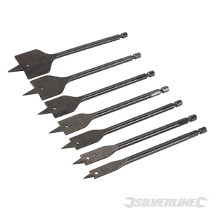 Silverline - Jeu de 7 mèches plates de plombier - 10 - 40 mm