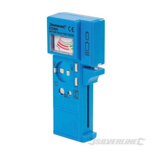 Silverline - Testeur de piles, fusibles et ampoules - 1,5 V - 9 V