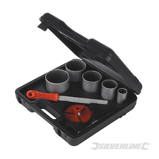 Silverline - Scies-cloches au tungstène, coffret 8 pcs - ø 33 - 83 mm