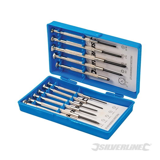 Silverline - Tournevis de bijoutier, coffret 11 pcs - 11 pcs