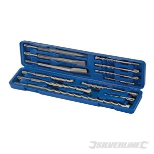 Silverline - Forets et burins à maçonnerie SDS-Plus, coffret 12 pcs - 12 pcs