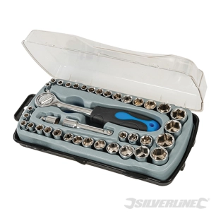 Silverline - Coffret compact clés et douilles métriques et impériales, 39 pcs - 39 pcs