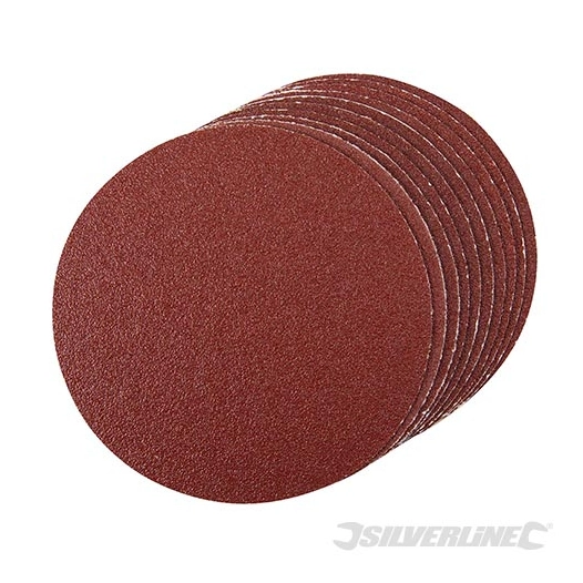 Silverline - Disques abrasifs autocollants 150 mm, 10 pcs - Grain 60