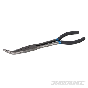 Silverline - Pince longue portée d'électronicien - Bec courbé