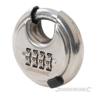 Silverline - Cadenas avec combinaison à 4 chiffres en acier inoxydable - 70 mm