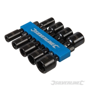 Silverline - Embouts de vissage d'écrous magnétiques, 9 pcs - 5 – 12 mm