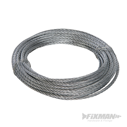 Fixman - Câble métallique galvanisé - 6 mm x 10 m