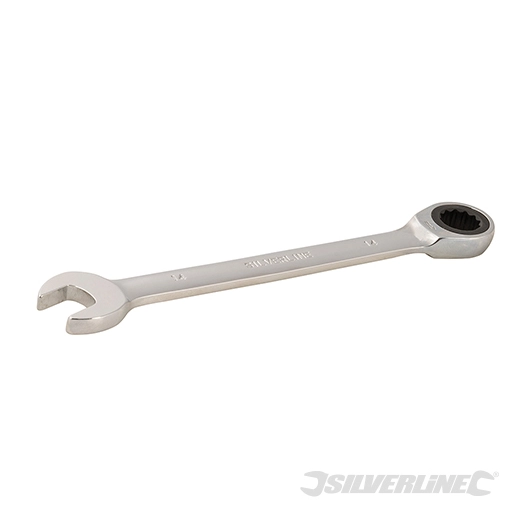 Silverline - Clé mixte à cliquet et tête droite - 14 mm