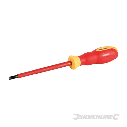 Silverline - Tournevis d'électricien VDE à poignée caoutchoutée - 1 x 5,5 x 125 mm