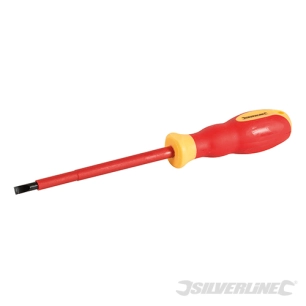 Silverline - Tournevis d'électricien VDE à poignée caoutchoutée - 1 x 5,5 x 125 mm