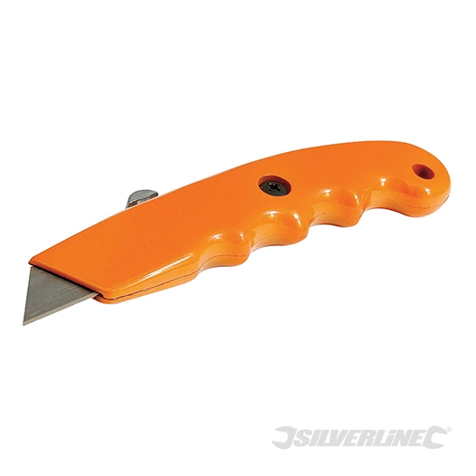 Silverline - Cutter ergonomique fluo à lame rétractable - 140 mm