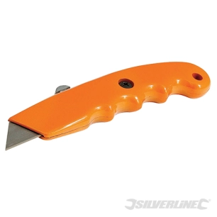 Silverline - Cutter ergonomique fluo à lame rétractable - 140 mm