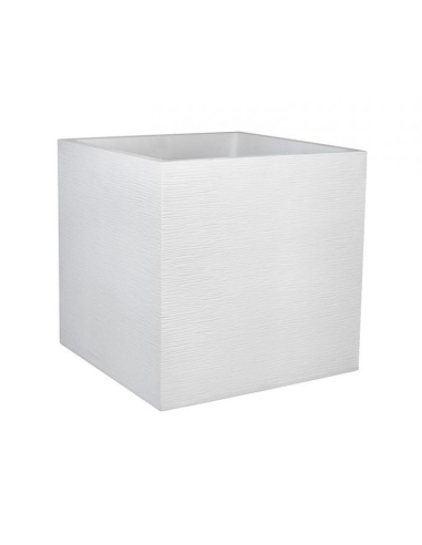 Pot de fleur carré 'graphit' 50cm blanc cérusé - EDA