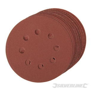 'Silverline - 10 disques abrasifs perforés auto-agrippants 125 mm - Grains assortis : 4 x 60