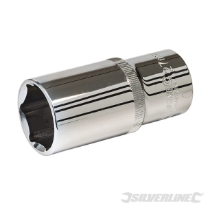 Silverline - Douille métrique profonde 1/2'' avec entraînement à 6 pointes - 27 mm