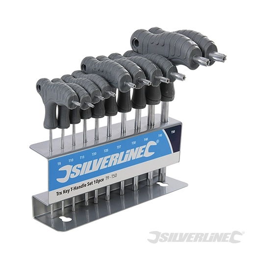 Silverline - Clés Trx à poignée en T, 10 pcs - T9 - T50